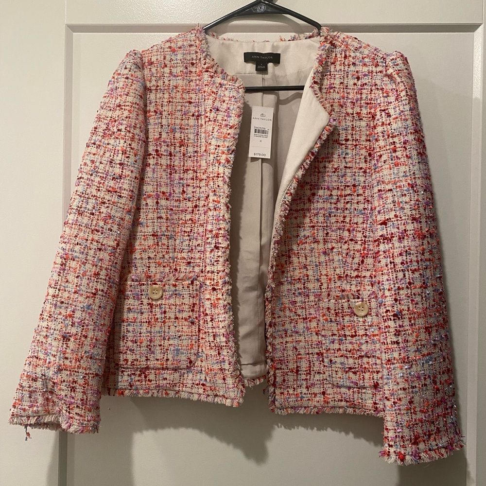 Ann Taylor Tweed Blazer Jacket